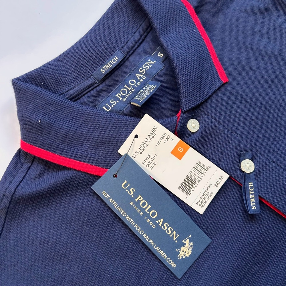 US Polo Assn Mens 3 Pack Slim Fit Stretch Pique Polo Shirts Small New NWT READ - Picture 2 of 15